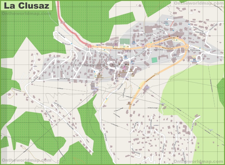 Large detailed map of La Clusaz