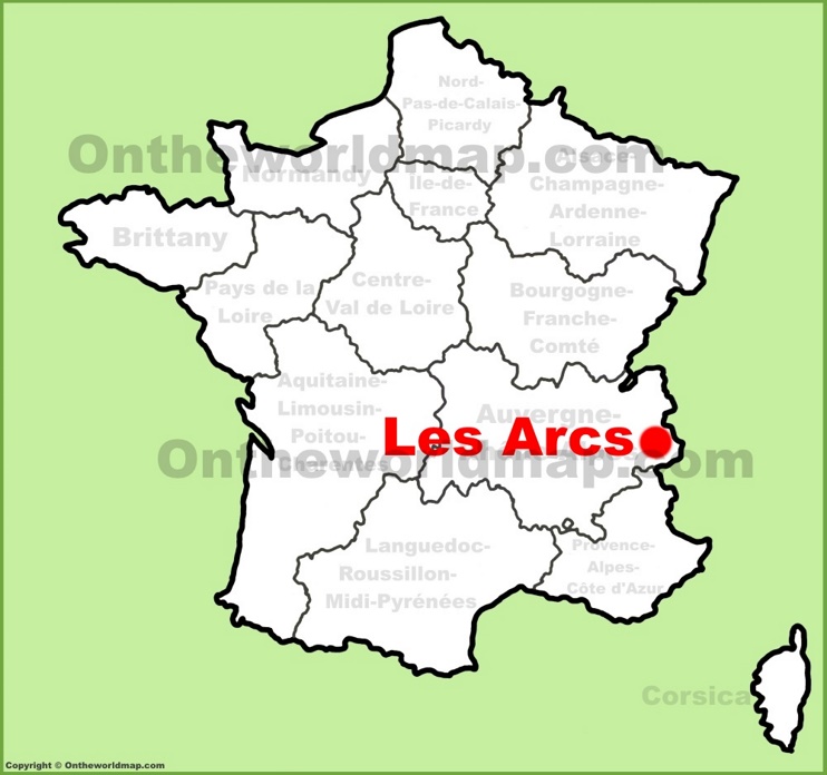 Les Arcs location on the France map