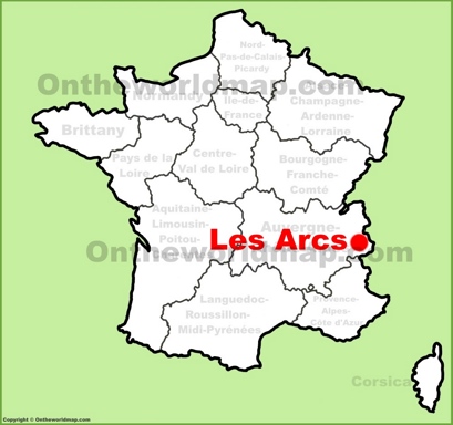 Les Arcs Location Map