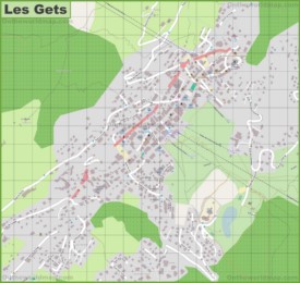 Large detailed map of Les Gets