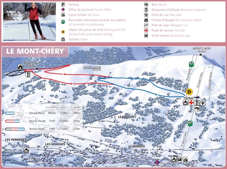 Le mont Chéry ski map