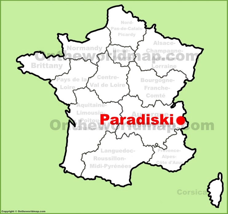 Paradiski location on the France map