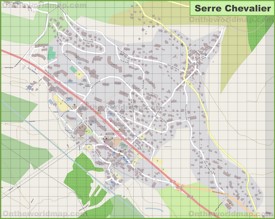 Large detailed map of Serre Chevalier