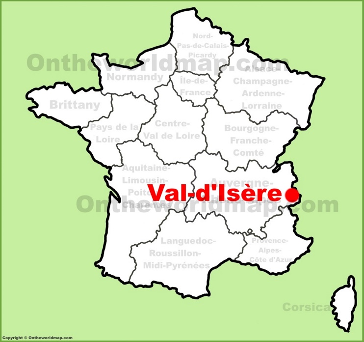 Val-d'Isère location on the France map