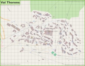 Large detailed map of Val Thorens