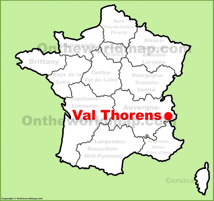 Val Thorens location on the France map