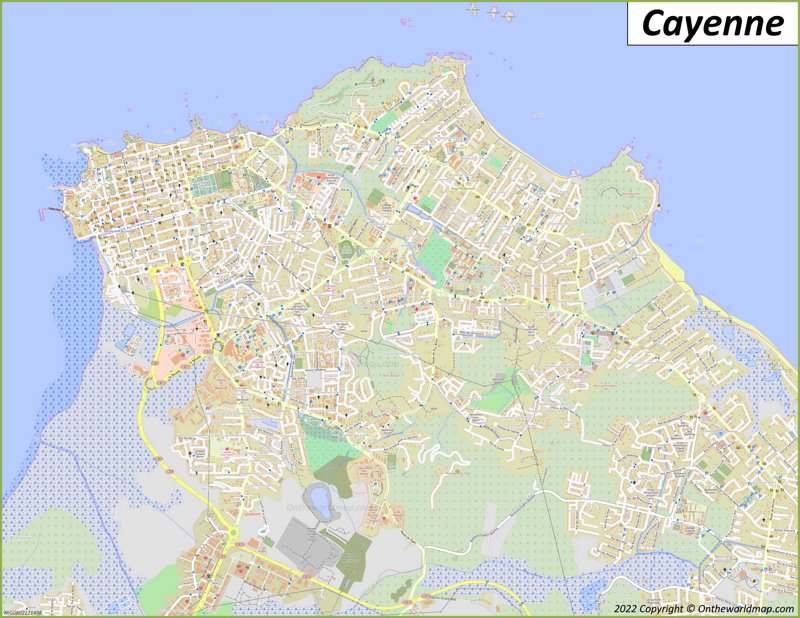 Cayenne Map | French Guiana | Detailed Maps of Cayenne