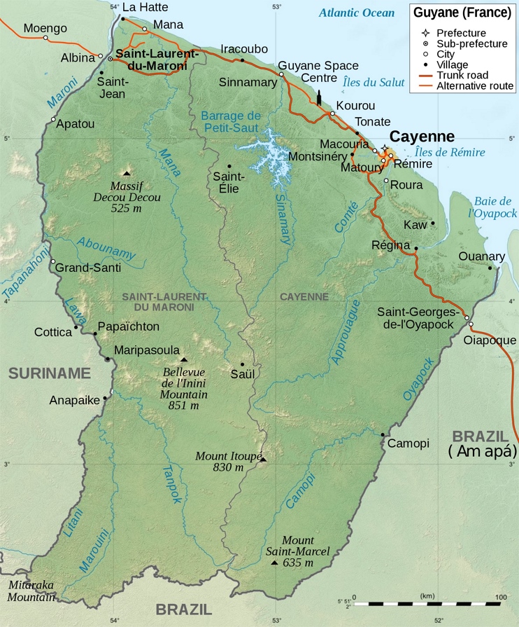 Large Detailed Map Of French Guiana Ontheworldmap Com   Large Detailed Map Of French Guiana Max 