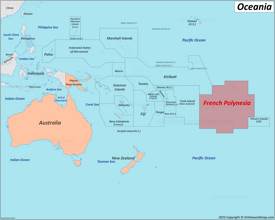 French Polynesia Location On The Oceania Map