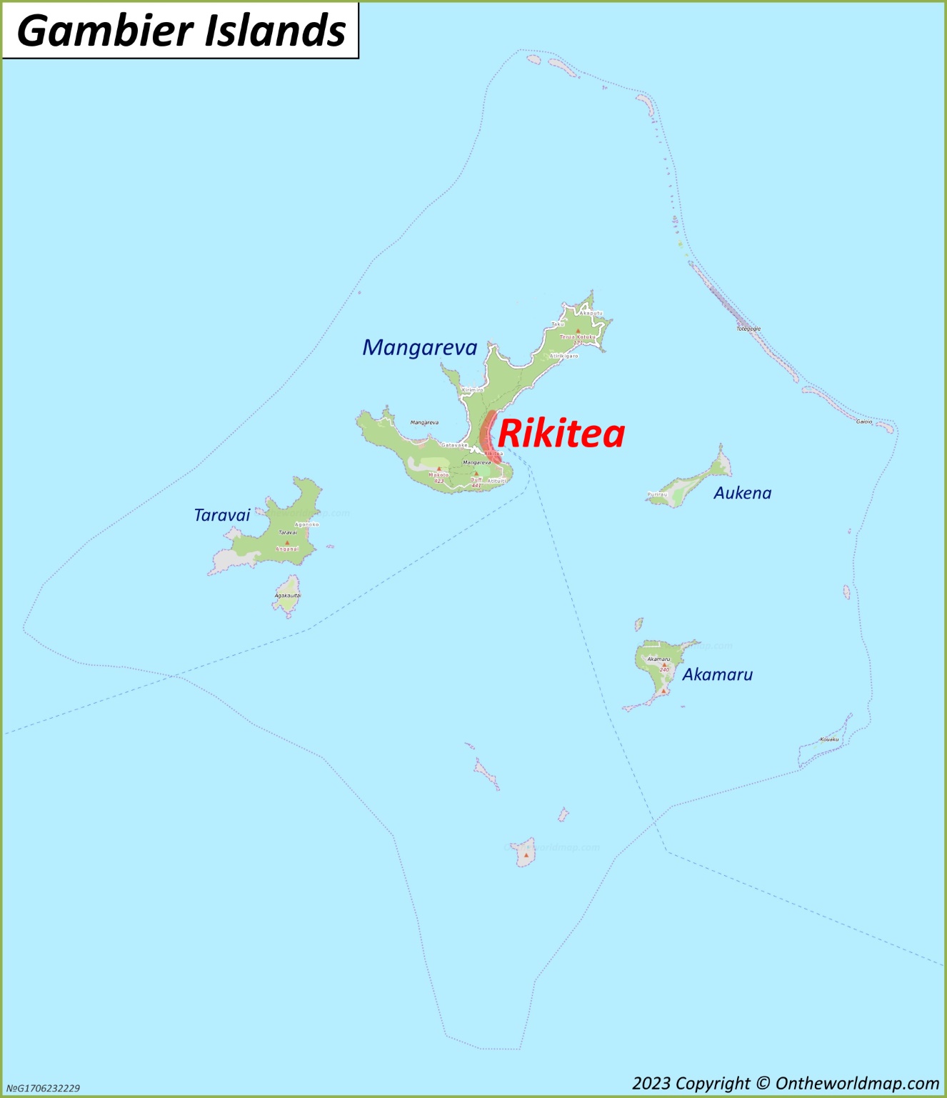 Rikitea Location On The Gambier Islands Map