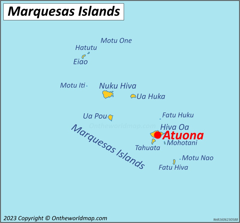 Atuona Location On The Marquesas Islands