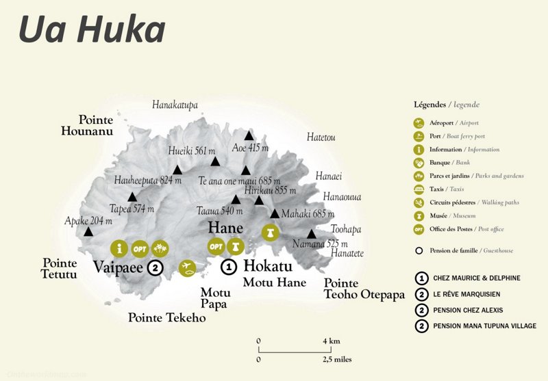 Ua Huka Tourist Map