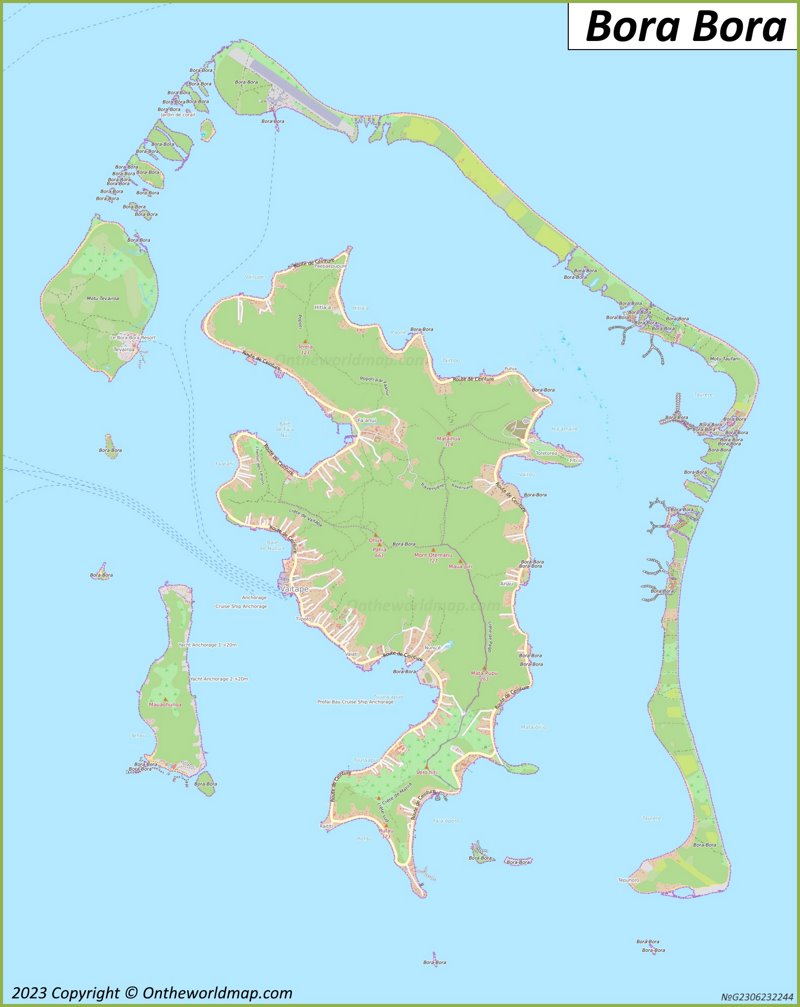 Bora Bora Map French Polynesia Detailed Maps Of Bora Bora Island