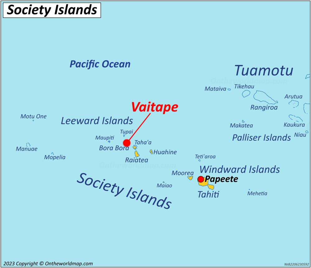 Vaitape Location On The Society Islands