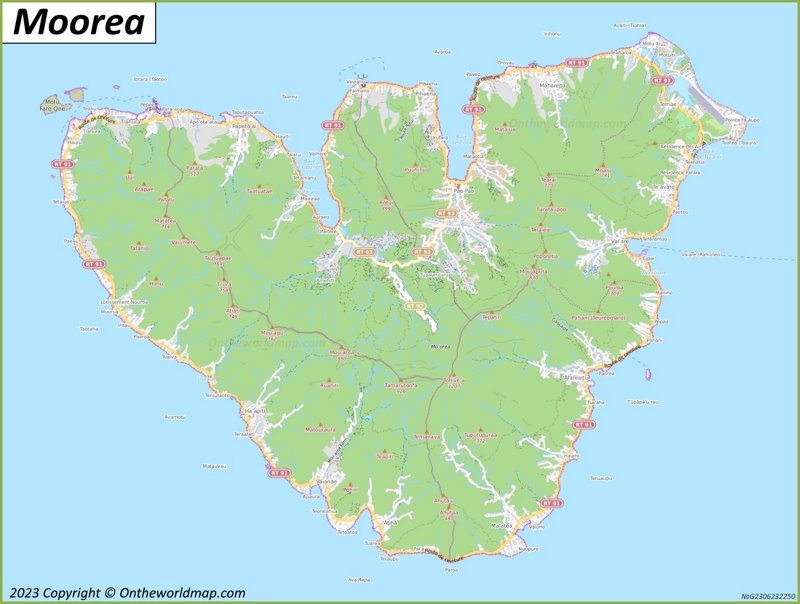 Moorea Map | French Polynesia | Detailed Maps of Moorea Island