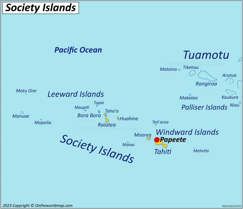 Society Islands Map | French Polynesia | Detailed Maps of Society Islands