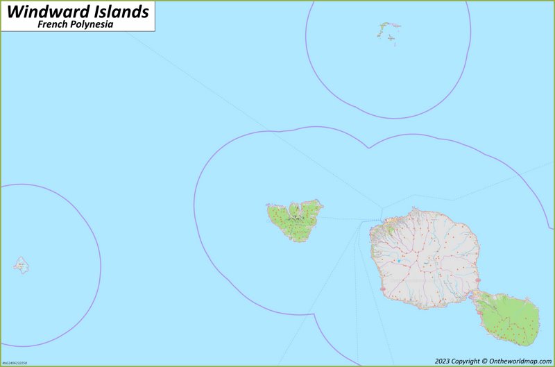 Detailed Map Of Windward Islands Max 