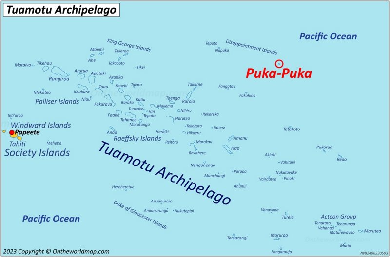 Puka Puka Location On The Tuamotus Map Max 