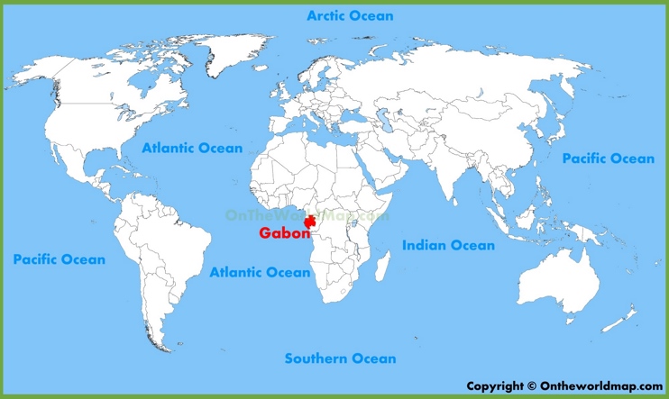 Gabon location on the World Map 