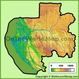 Gabon physical map