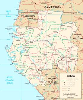 Gabon political map