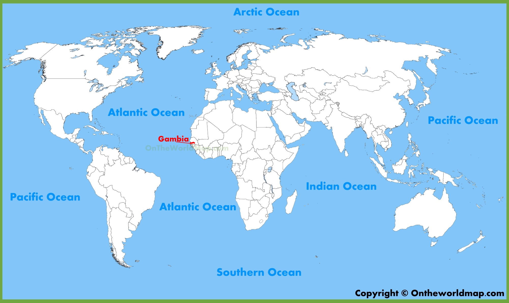 Gambia Location On World Map Gambia Location On The World Map