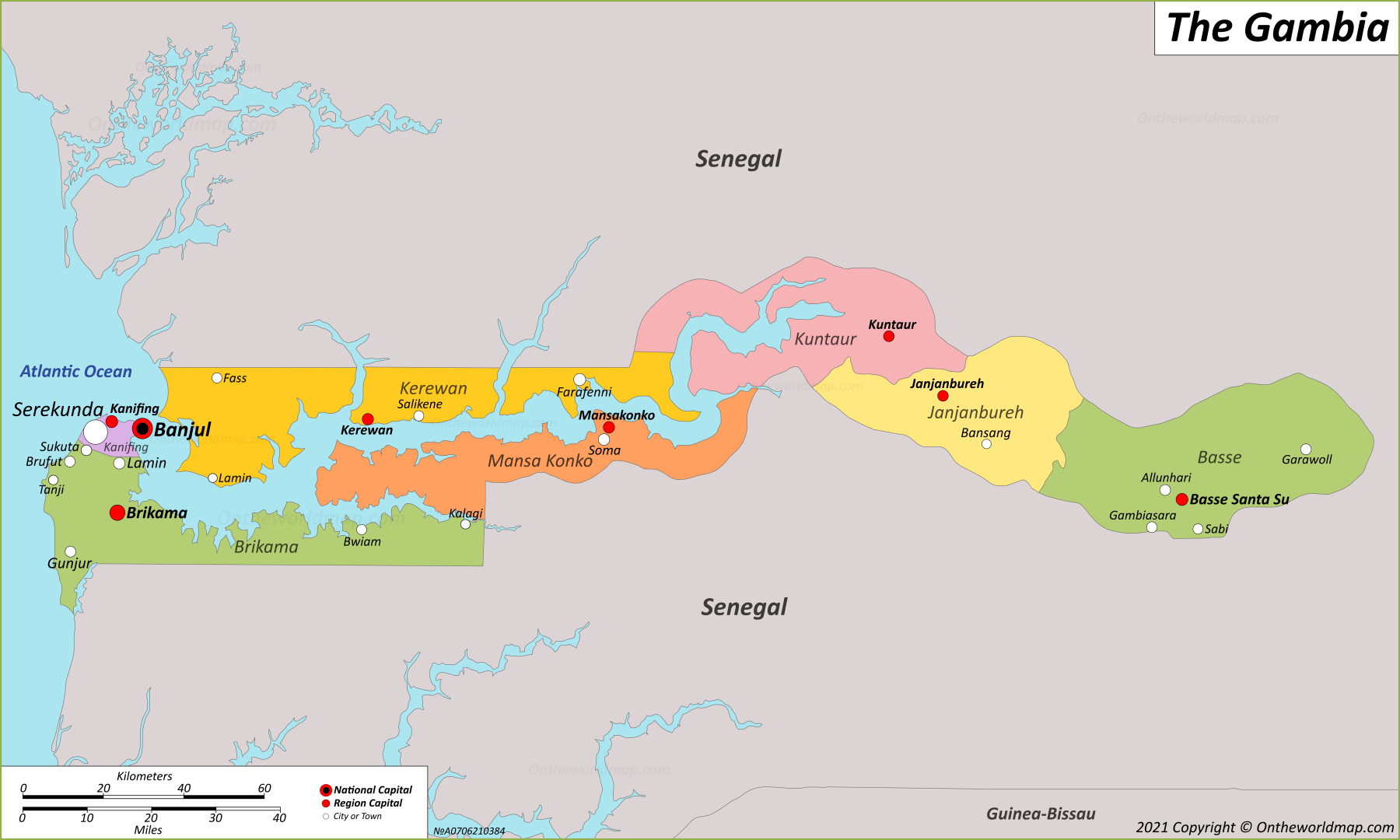 The Gambia Maps Detailed Maps Of Republic Of The Gambia   Map Of Gambia 