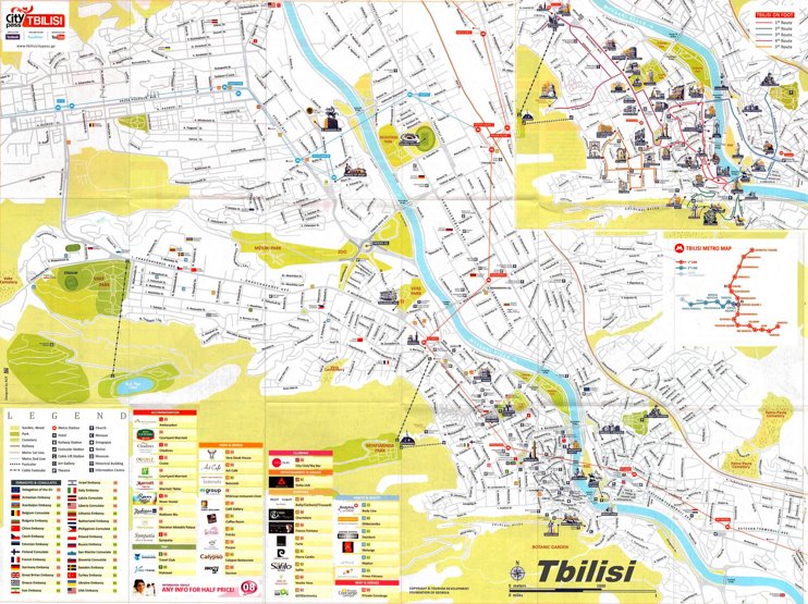 Tbilisi sightseeing map