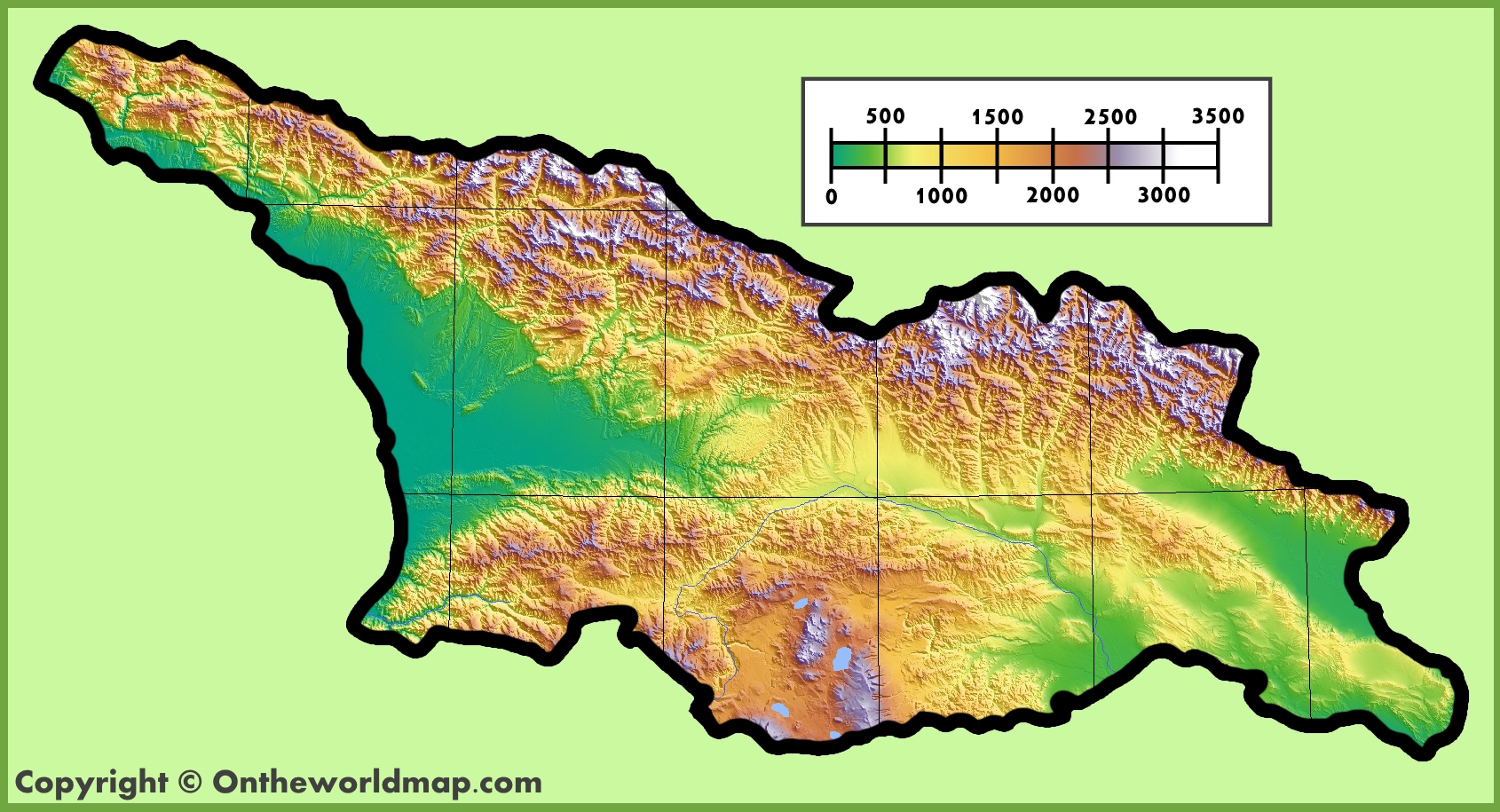 Georgia Physical Map 2473