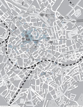 Aachen city center map