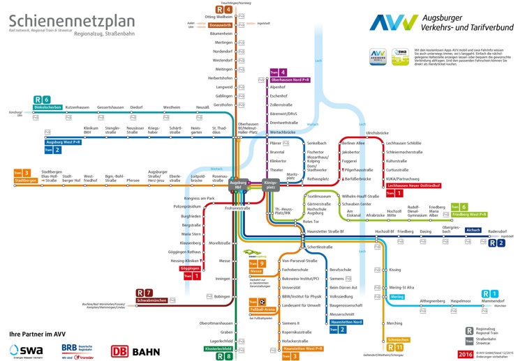 Augsburg rail map
