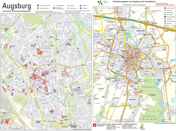 Augsburg sightseeing map