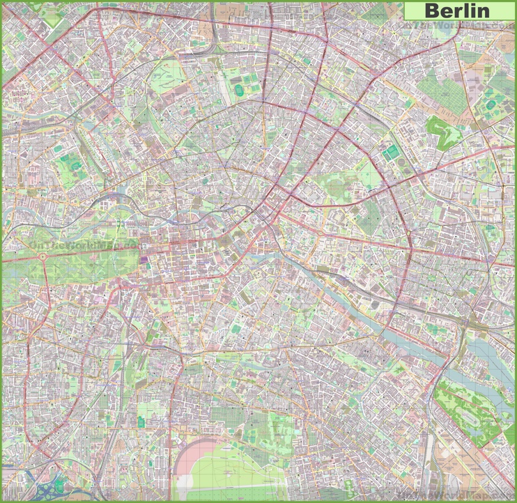 Large detailed map of Berlin