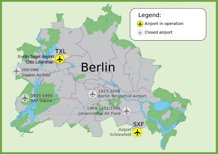 Map of Berlin airports