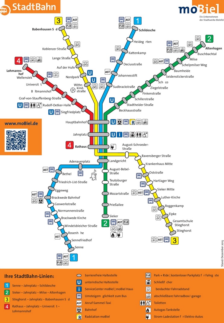 Bielefeld rail map