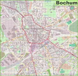 Large detailed map of Bochum