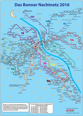 Bonn night bus map