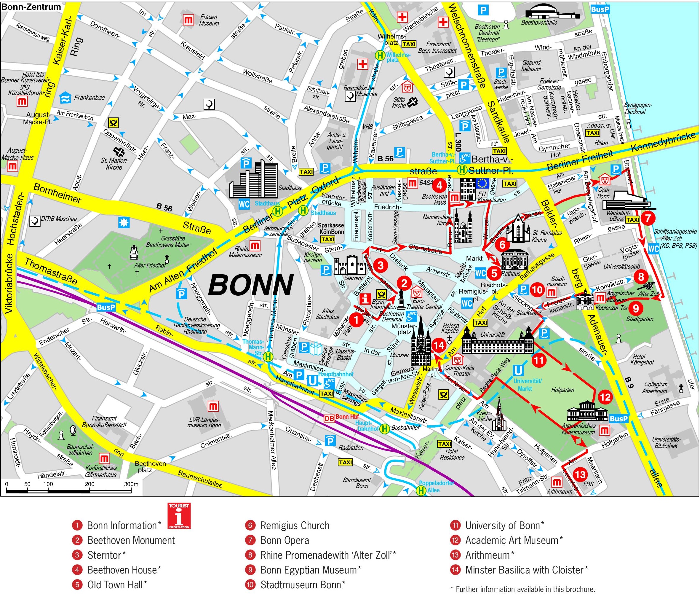 Bonn sightseeing map