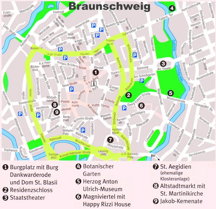 Braunschweig city center map