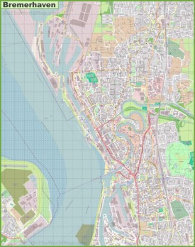 Large detailed map of Bremerhaven