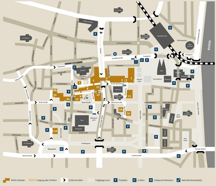 Cologne city center map