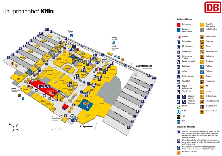 Cologne hauptbahnhof map