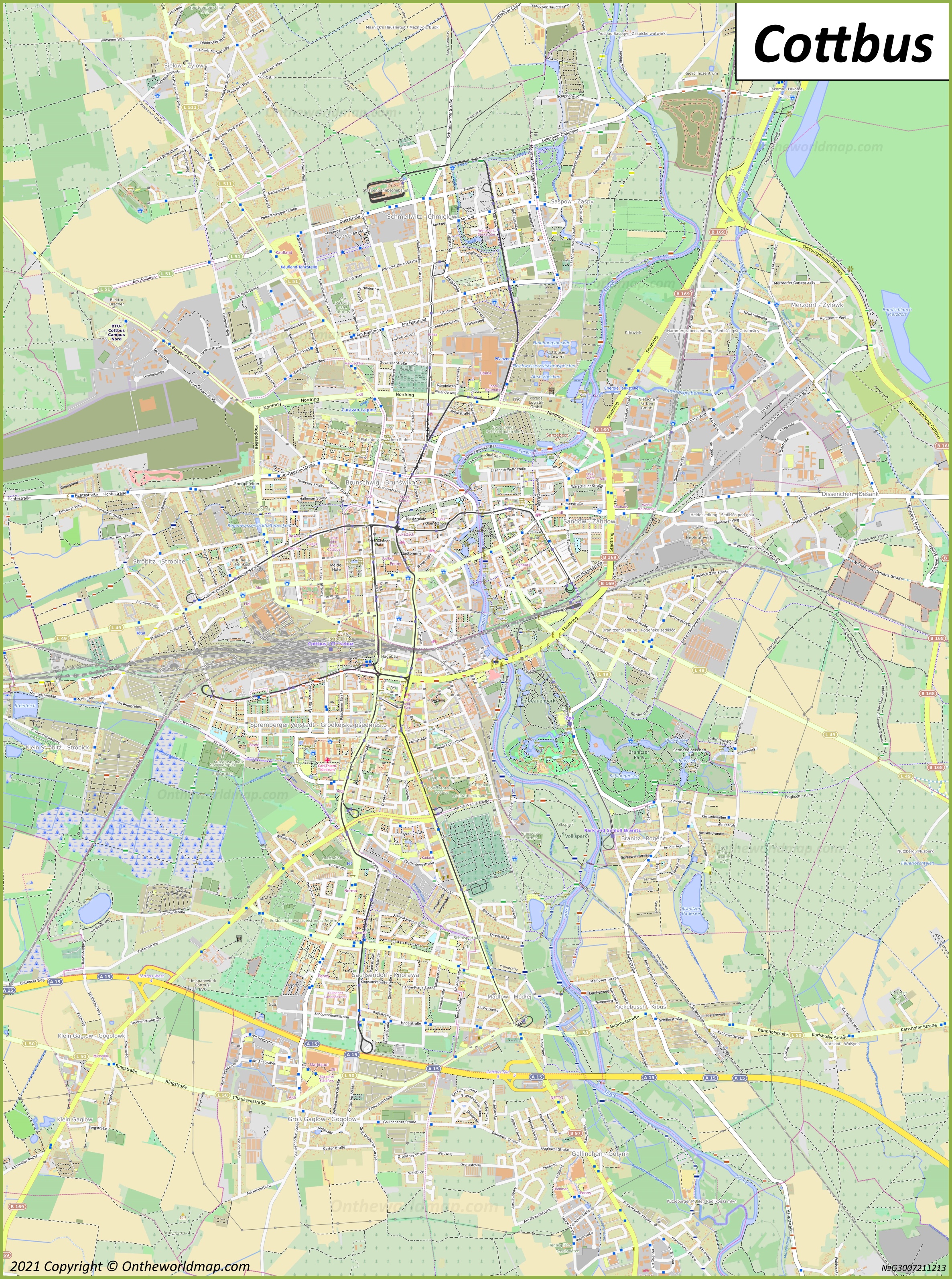 Map of Cottbus