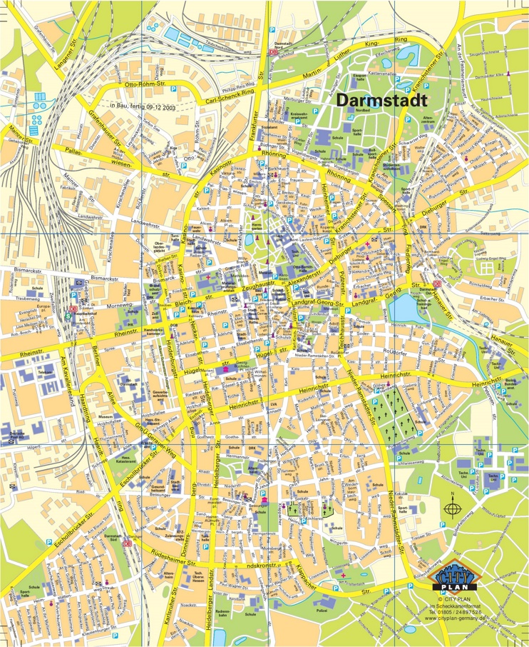 Darmstadt tourist map