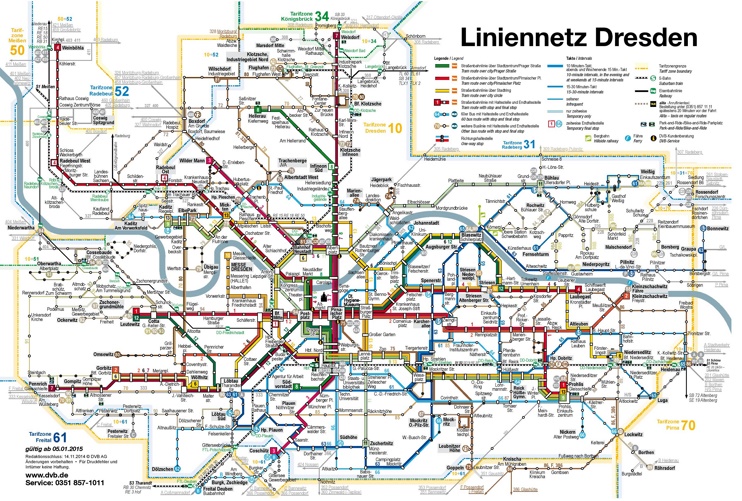 Dresden tram and bus map