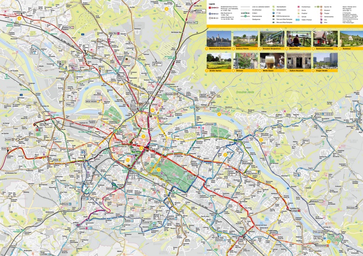 Dresden transport tourist map