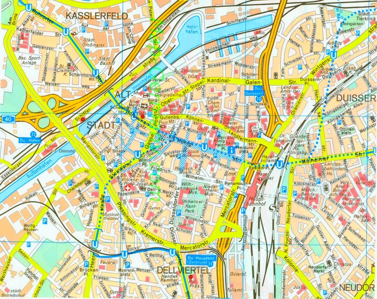 Duisburg city center map