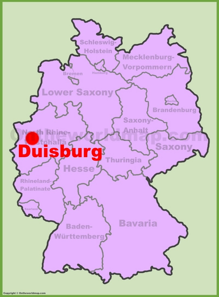 Duisburg location on the Germany map