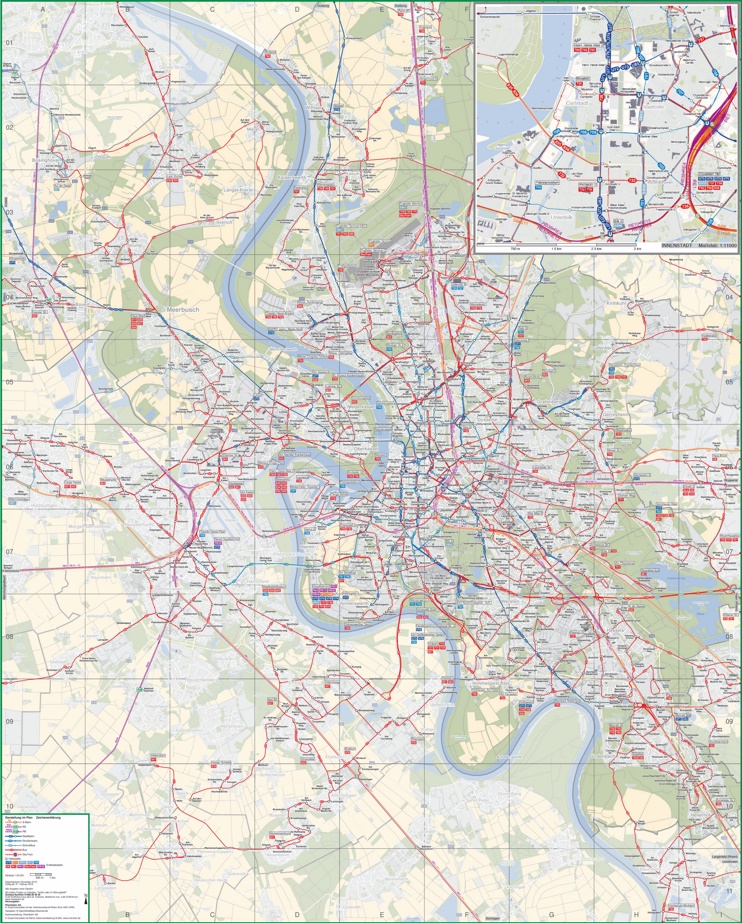 Düsseldorf area transport map