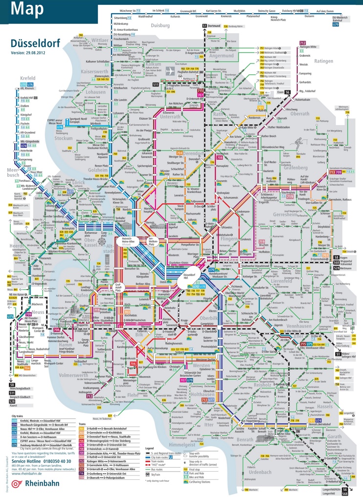 Düsseldorf bus, tram and train map
